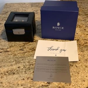 New Authentic ROYCE New York Lock/key leather Double watch box
